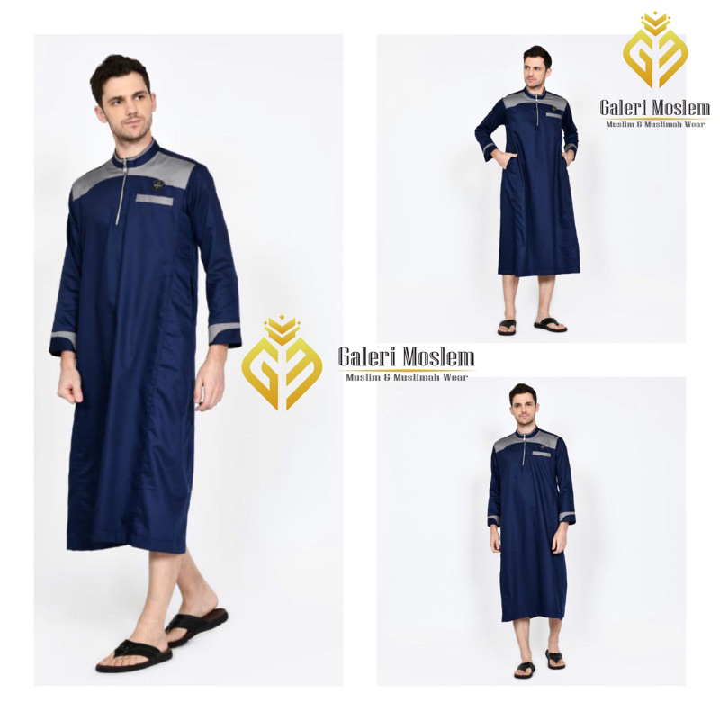 Jubah Gamis Muslim Saudi Pria dewasa kombinasi Toyobo Lengan Panjang Ikhwan Premium