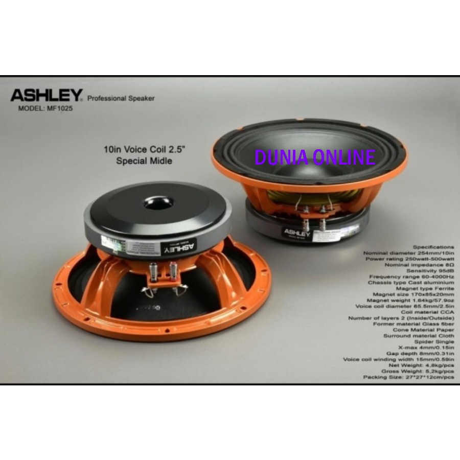 Speaker ASHLEY 10 inch MF1025 / MF 1025 Original