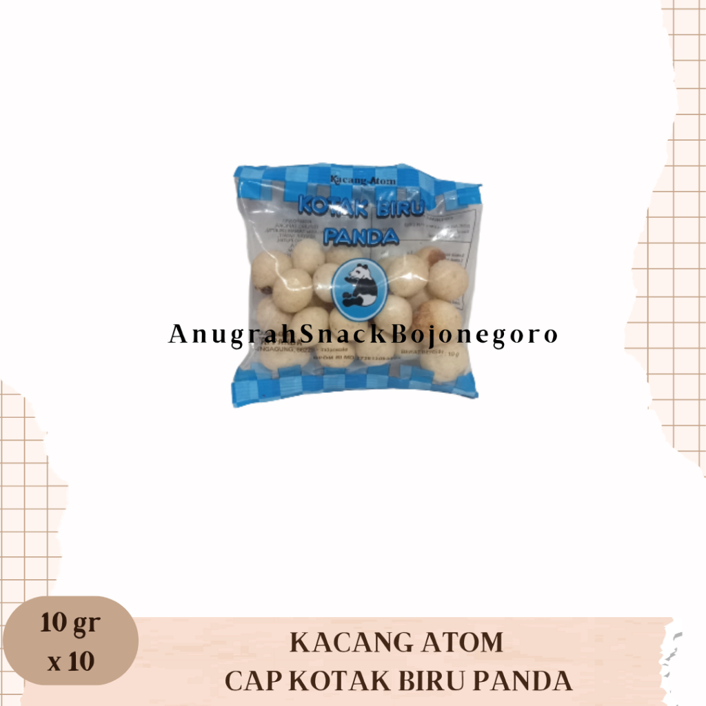 

Kacang Atom Kotak Biru Panda Renceng 10gr x 10