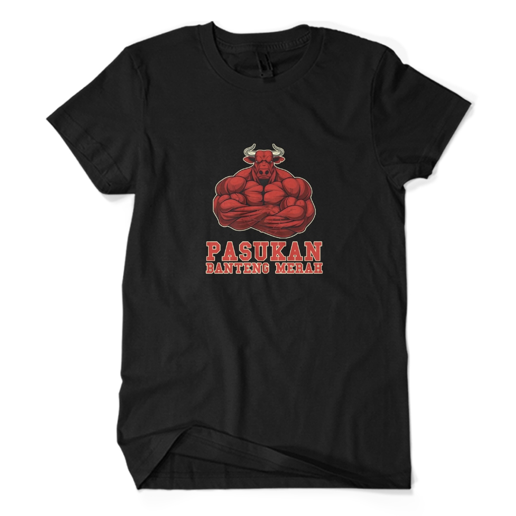 Kaos Distro Premium PASUKAN BANTENG MERAH - Baju Partai PDI Perjuangan Unisex Dewasa