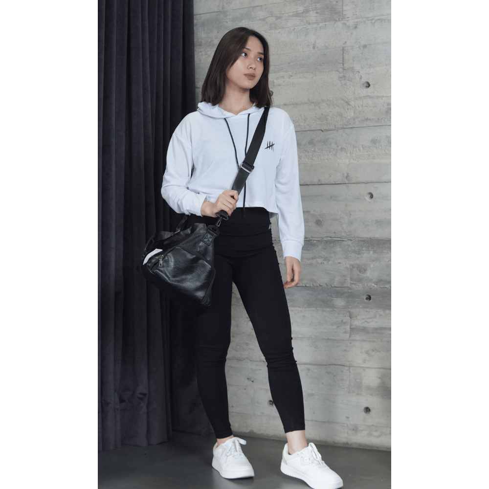 DONSON Hoodie Crop Lengan Panjang Wanita Jumper Bahan Comfort Polyester Lari Olahraga