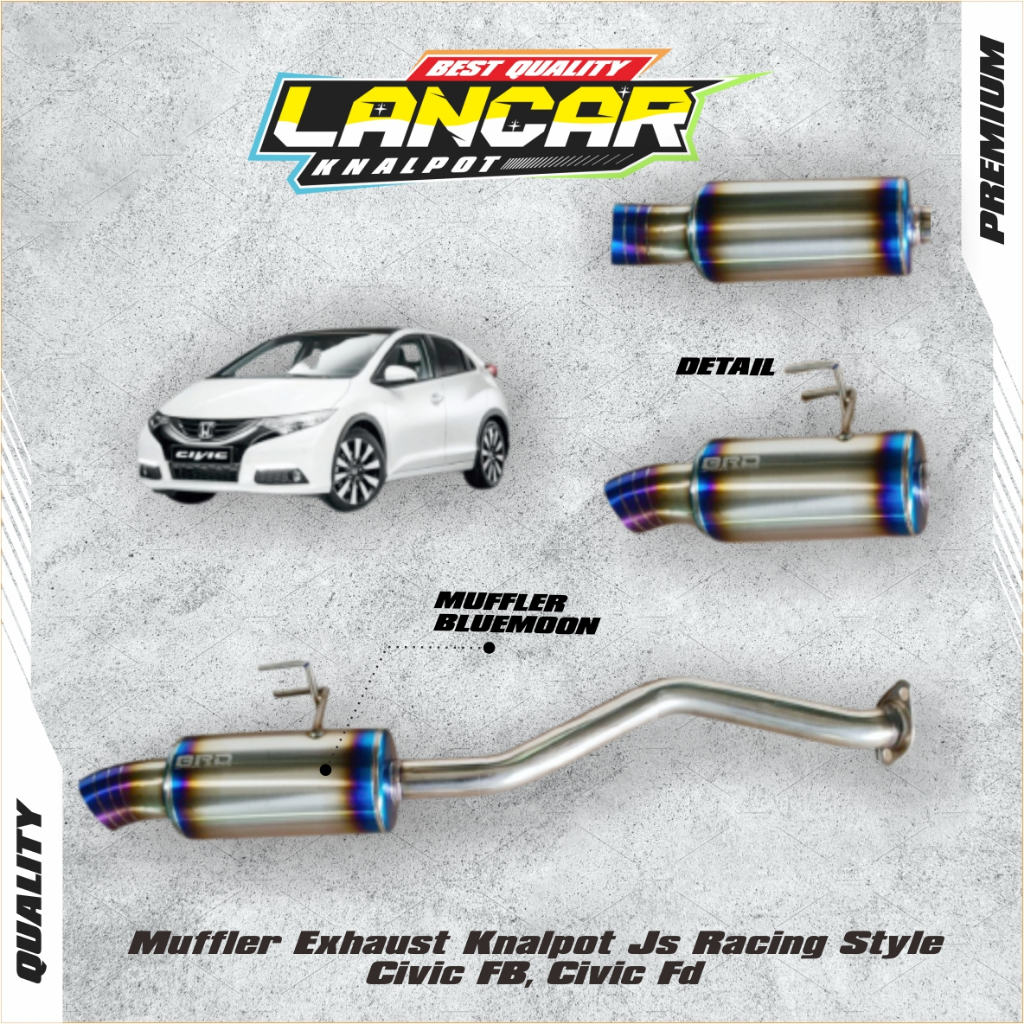 Muffler Exhaust Knalpot Js Racing Style Civic FB, Civic Fd - Lancar Knalpot
