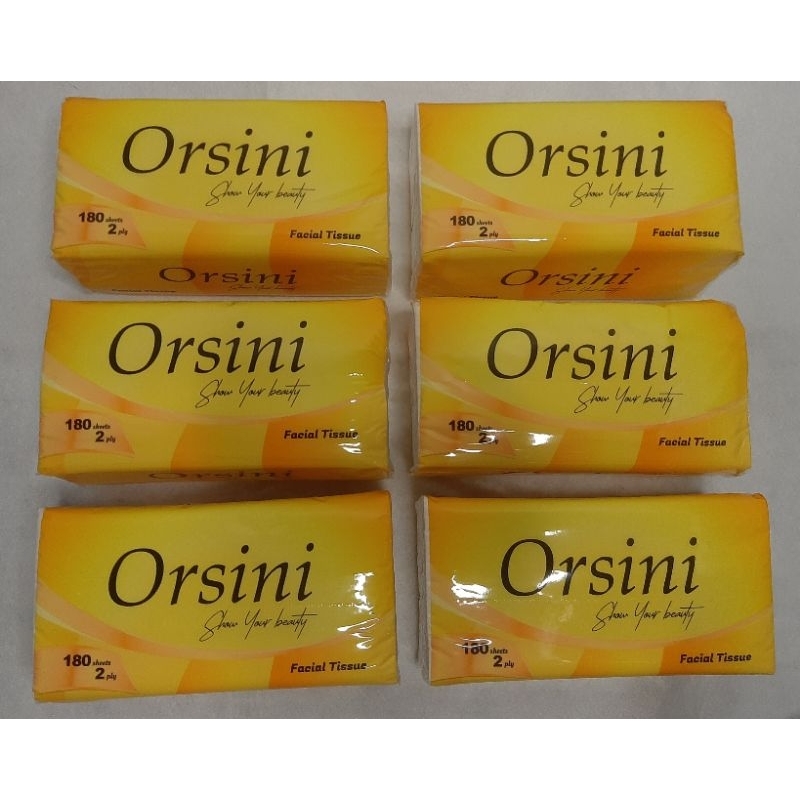 Orsini Facial Tissue 180 sheet  ( 6pcs )| Orsini Tisu Kering