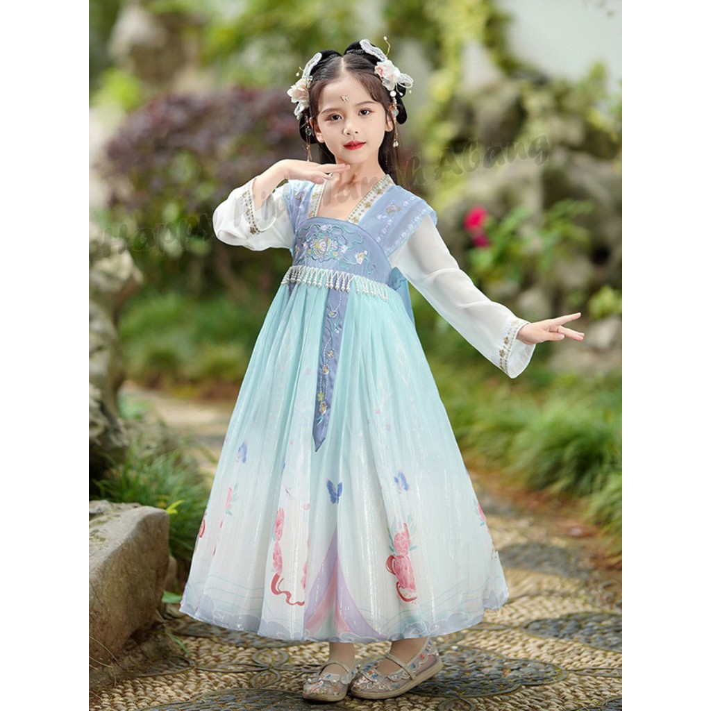 dress imlek anak perempuan terbaru / gaun Imlek anak perempuan / baju hanfu anak perempuan