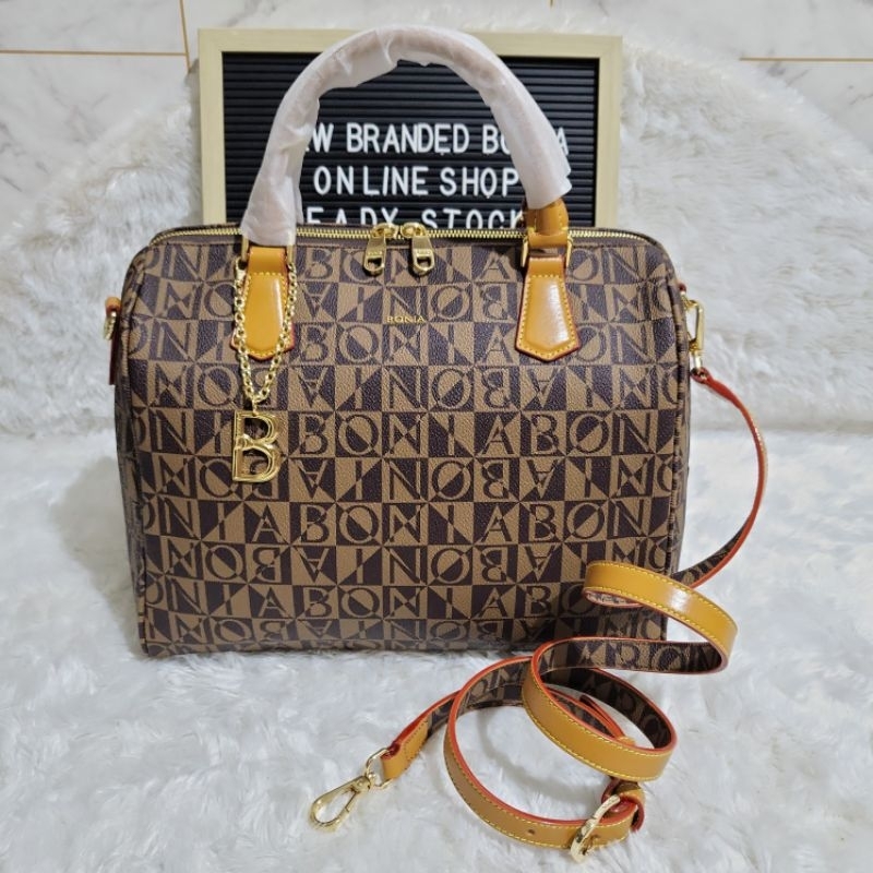 tas bonia original speedy monogram coklat L