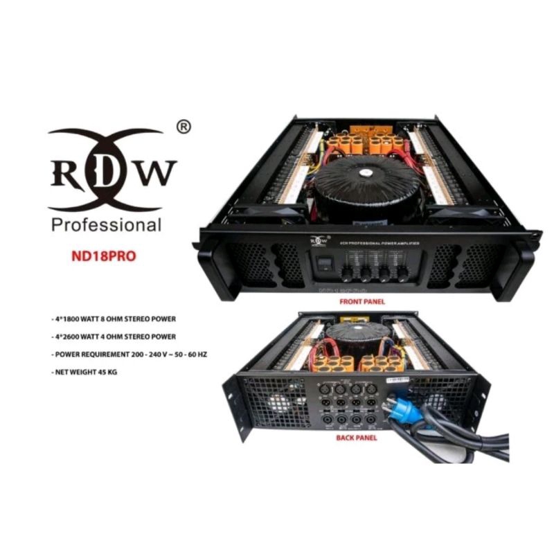 Power RDW ND18PRO original 4 channel 4x1800watt class H