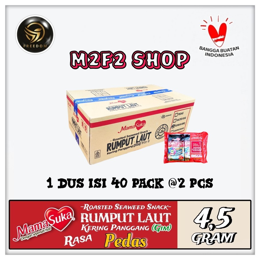 

MamaSuka Snack Rumput Laut Panggang Rasa Pedas - 4,5 gr (Kemasan Karton)