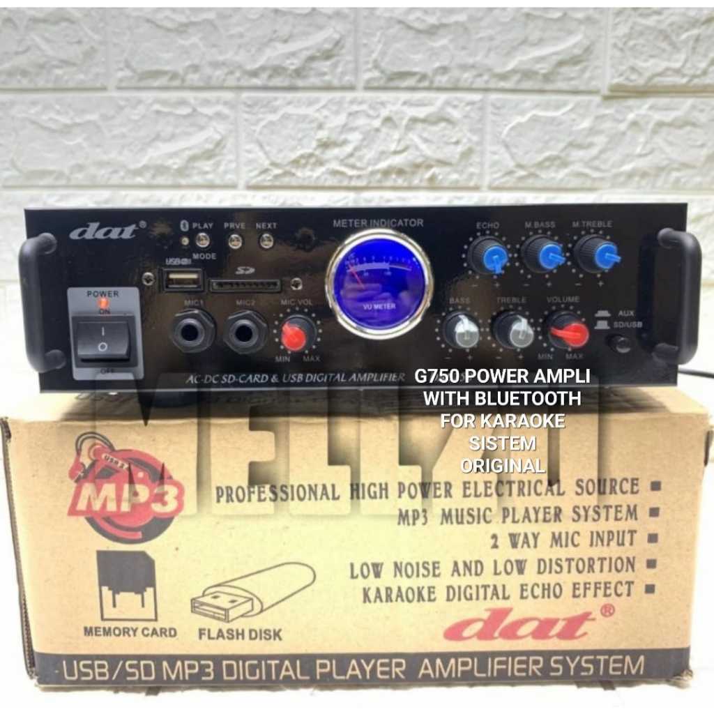 G750 BLUETOOTH POWER AMPLI AC DC BLUETOOTH MUSIK BONUS MIC DIGITAL AMPLIFIER EQ USB ECHO
