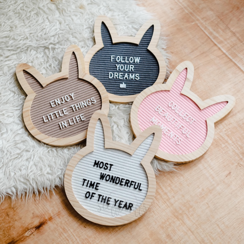 RABBIT FELT LETTER BOARD | Papan Nama Bayi Message Board Papan Pesan Newborn Announcement Baby