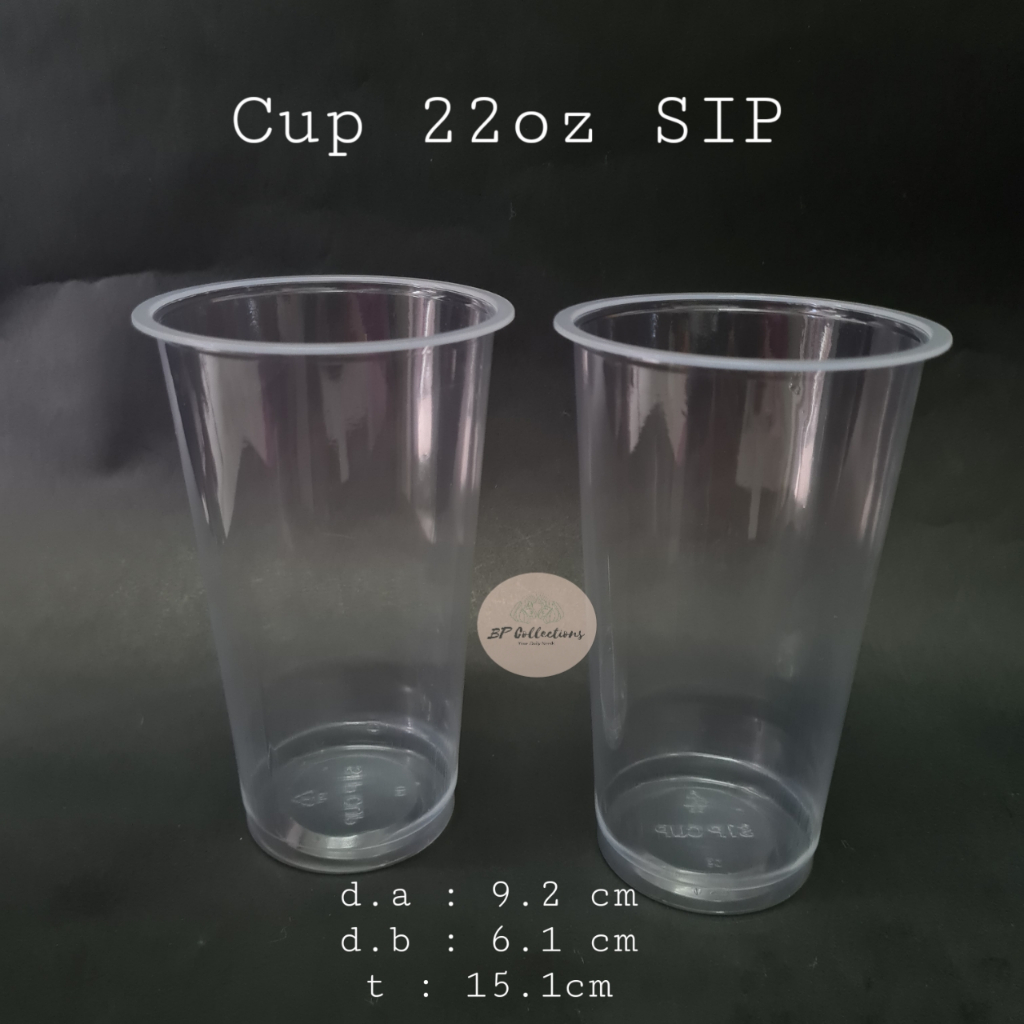 1 DUS 1000 pcs CUP 22 oz PLASTIK TUTUP GELAS DATAR 22oz SIP Boba Tebal 7 gram GOJEK
