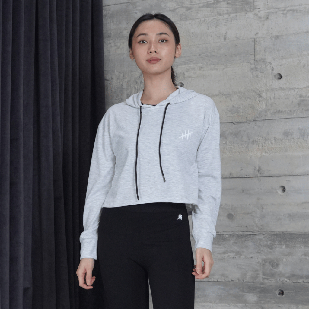 DONSON Hoodie Crop Lengan Panjang Wanita Jumper Bahan Comfort Polyester Lari Olahraga