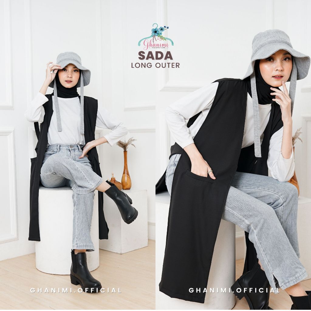 Ghanimi - Sada Long Vest / Outer Polos Panjang / Outer tali tanpa lengan / outer kondangan kekinian