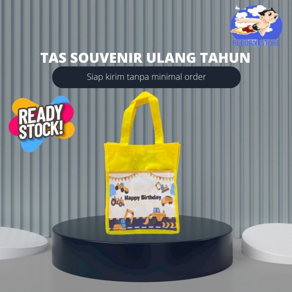 

Rebond Ready Stock Goodiebag Excavator/ Tas Souvenir Ulang Tahun Anak/ Tas Ultah Anak Custom