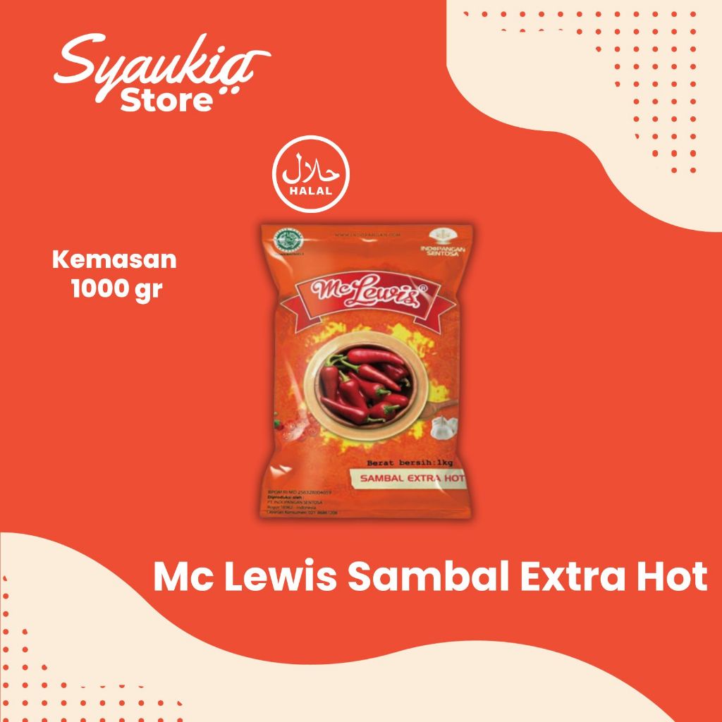 

Mc Lewis Sambal Extra Hot 1kg / Saos Saus Ekstra Pedas Mclewis 1kg