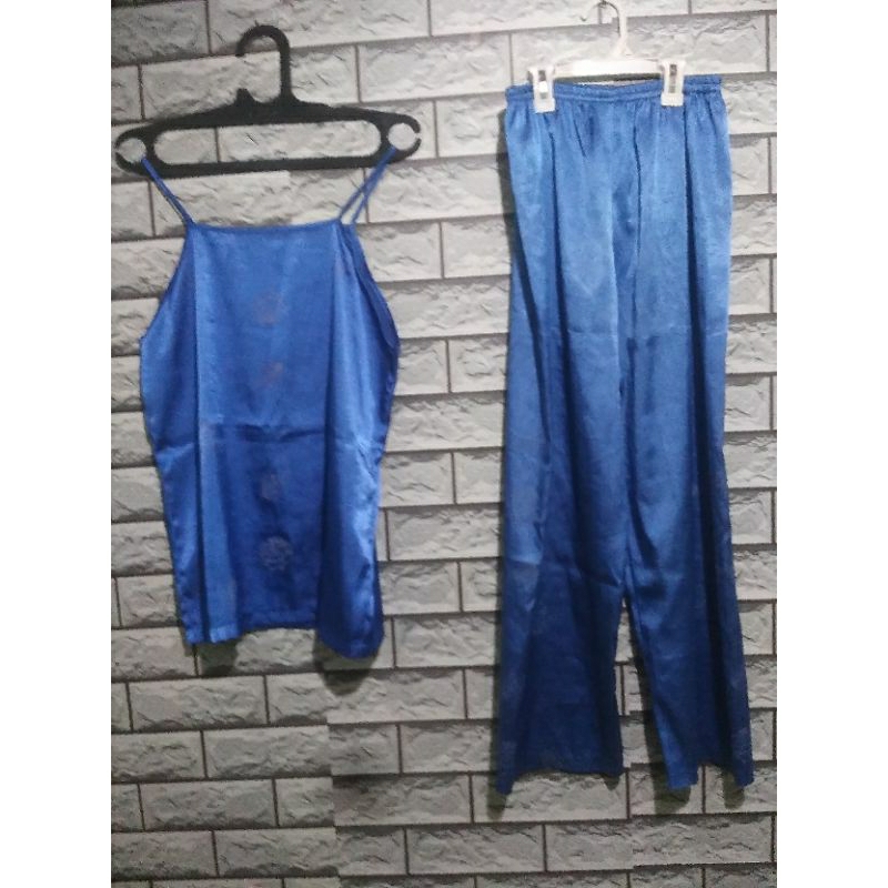 Baju Tidur Satin Tangtop Set Preloved