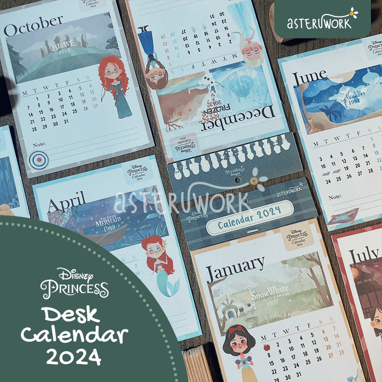 

❁❁ Disney Princess Desk Calendar 2024 [READY STOCK]