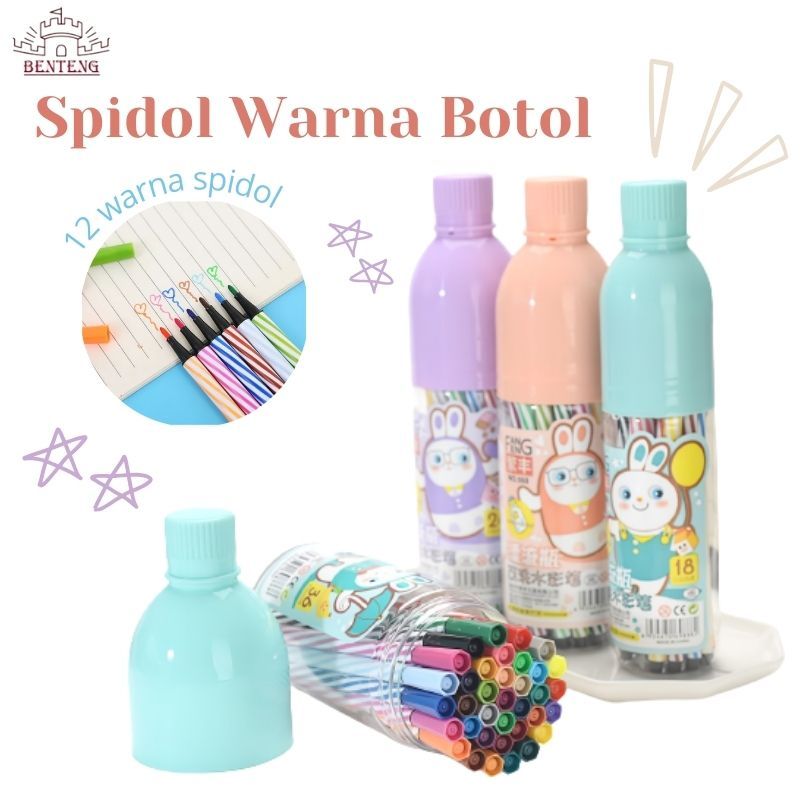 

SPIDOL-Spidol Warna Warni Cair Isi 12Pcs Lucu Set Spidol