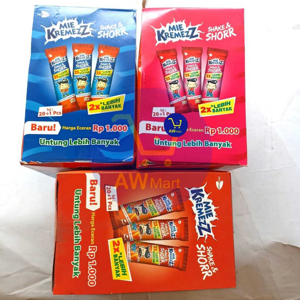 

MIE KREMEZZ SHORR PER BOX ISI ( 20+1 SACHET X 16 GRAM ) - MIE SHORR HARGA ECERAN RP.1000 PER BOX ISI ( 20+1 SACHET X 16 GRAM)