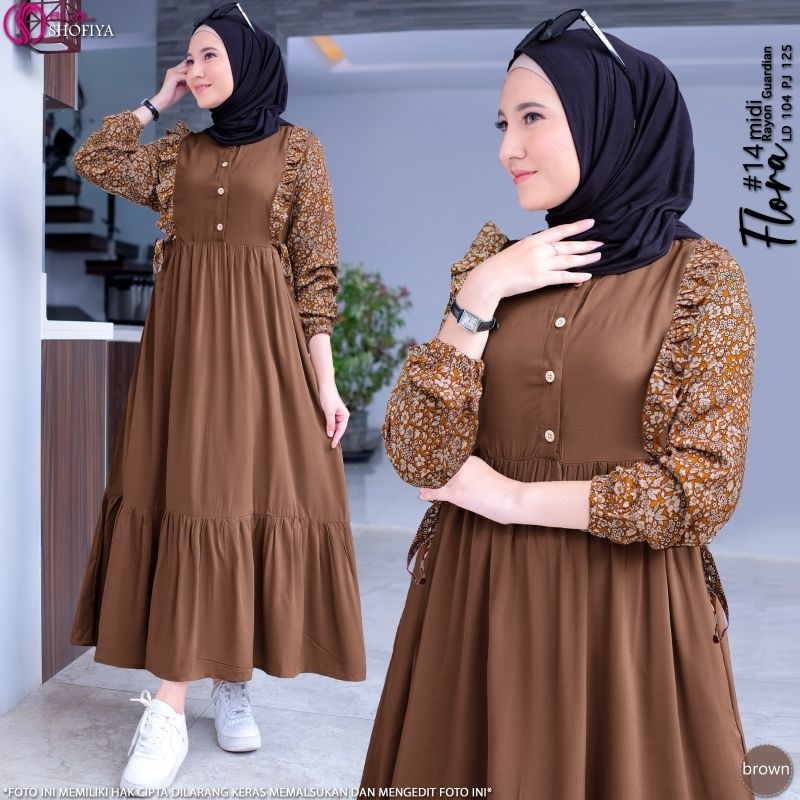 Floral Midi #14 By Shofiya || Gamis Midi