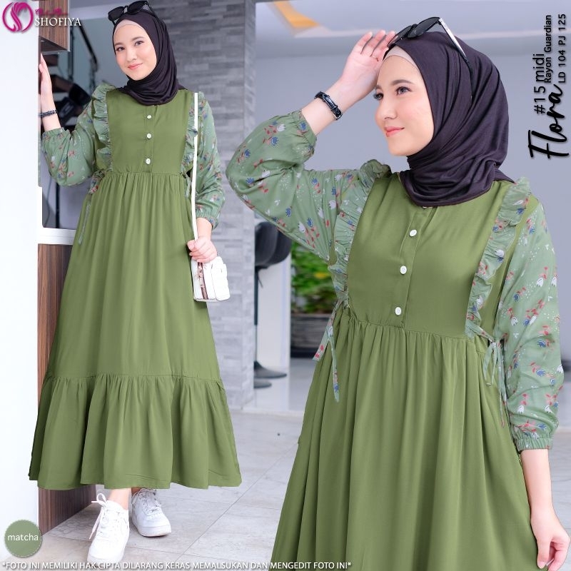 Flora Midi #15 By Shofiya || Gamis Midi