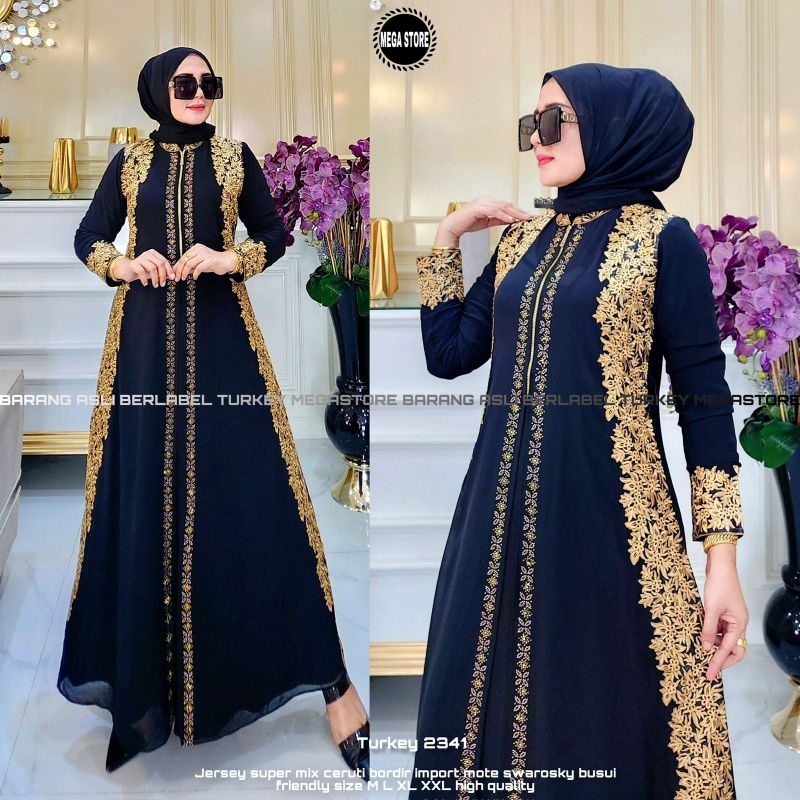 Gamis Abaya Turkey Hawa Kanita Maxy Dress Wanita Perempuan Muslimah