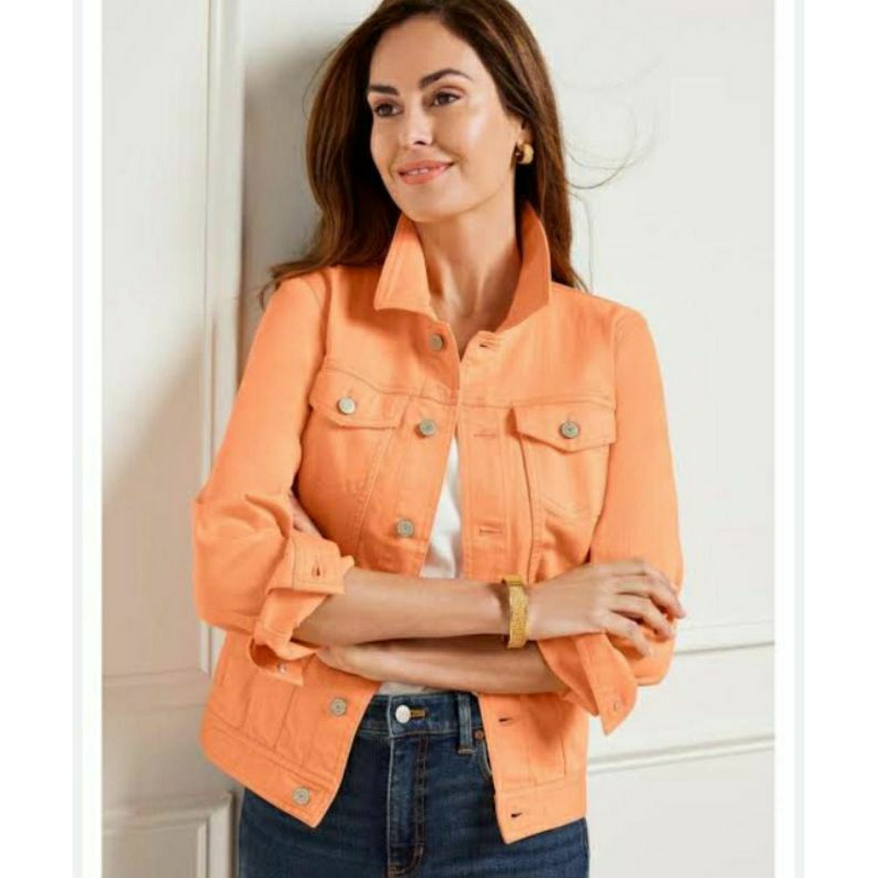 kjy Talbots Denim Jacket Classic Stretch Nyaman