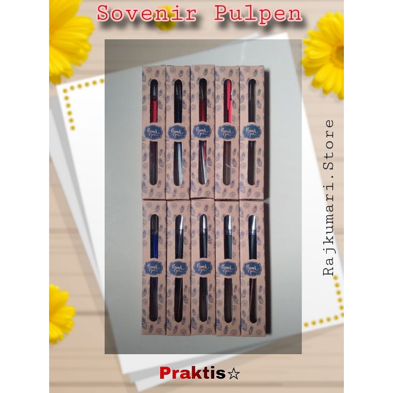 

Souvernir Pernikahan Pulpen Gel Ink | Kemasan Box | Merah | Biru | Hitam |