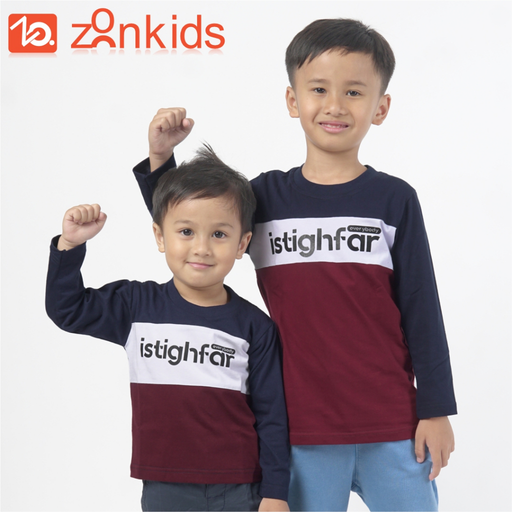 Kazeem Kaos Dakwah Anak Laki Laki /  Baju Lengan Panjang Anak Laki Laki / Kaos Muslim Anak Laki - Laki / Kaos Lengan Panjang Anak Laki laki / Baju Kaos Anak Laki Laki / Kaos Muslim Anak / KAZEEM Kids Usia 2 - 12 Tahun