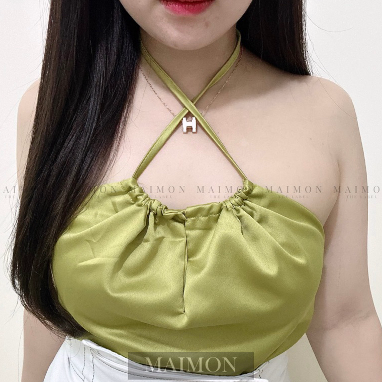 LANGSUNG ORDER Silky Crossway Tank Top | Crop Tanktop Satin | Maimon Grosir