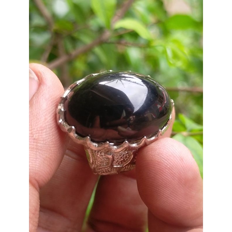 cincin batu akik kecubung tanduk asli natural