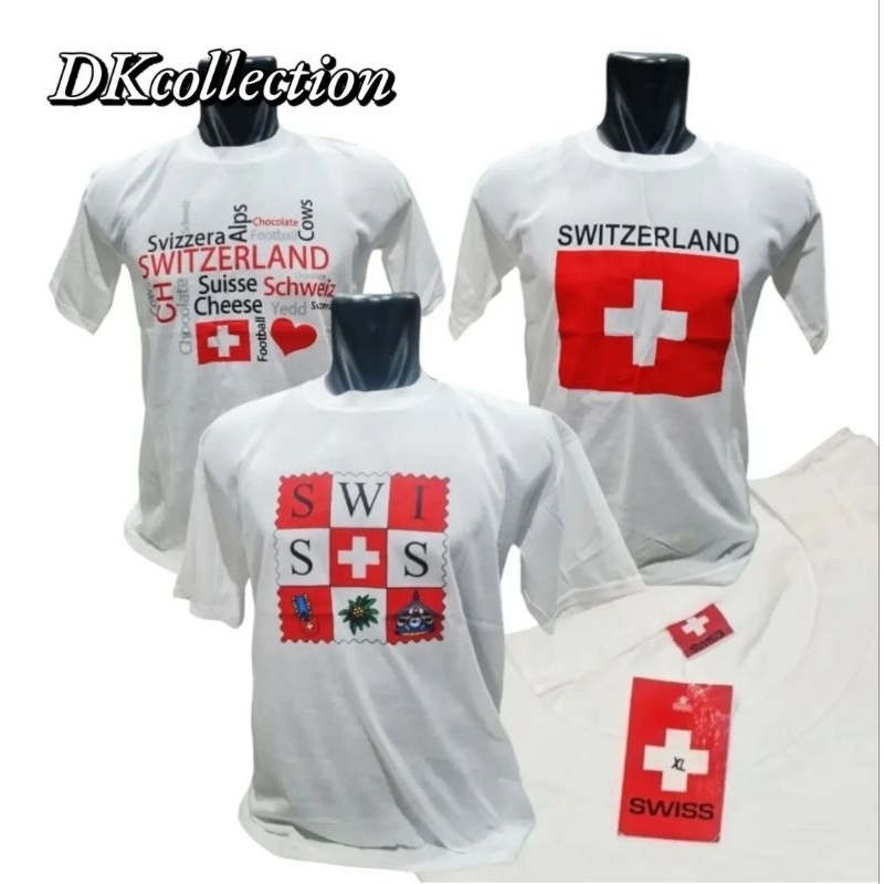 Kaos Switzerland souvenir kaos swiss baju switzerland baju swiss