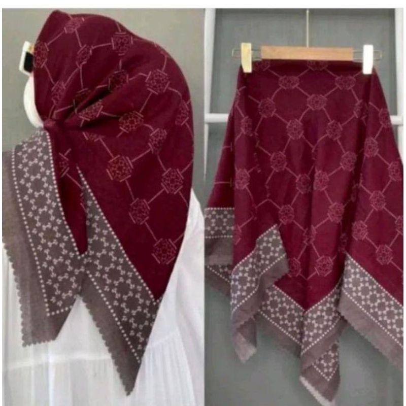 Jilbab Kerudung Segi Empat Motif Luna series Dkk