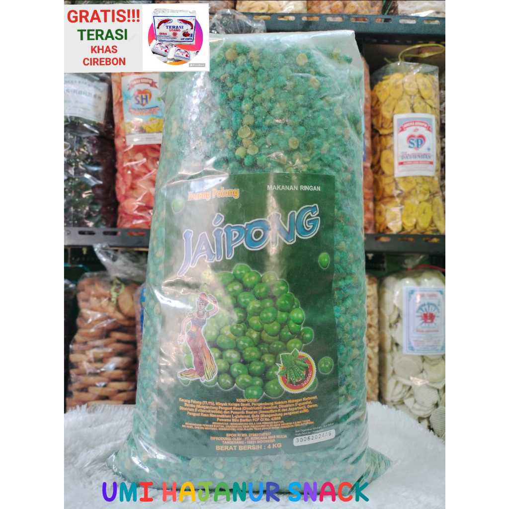 

(GRATIS TERASI) CEMILAN//250GRAM KACANG POLONG SUPER IJO//SNACK//HARGA GROSIR