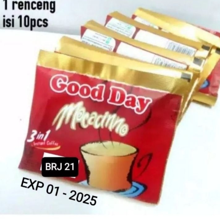 

GCJP0552 (D2289) GOOD DAY MOCCACINO sachet 20 gram Renceng ( ISI 10 )
