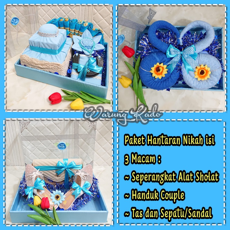 PAKET HANTARAN NIKAH ISI 3 | SEPERANGKAT ALAT SHOLAT | HANDUK COUPLE | TAS DAN SEPATU
