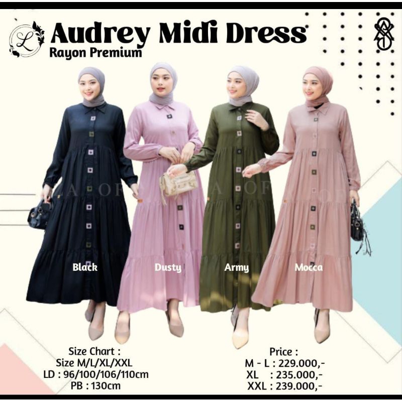 AUDREY MIDI DRESS TERBARU✅✅LATISZA OUTFIT