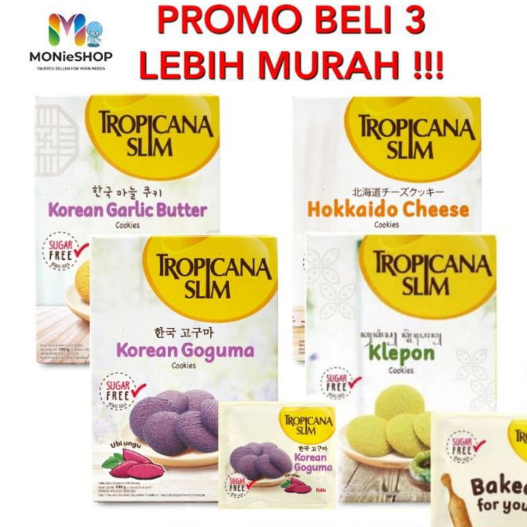 

Dijual Murah TROPICANA SLIM COOKIES Hokkaido Cheese Cookies 100g/ Klepon/ Korean Galic butter/ Korean Goguma/ Diabetasol WAFER/ Tropicana Slim Cookies 100g Baru