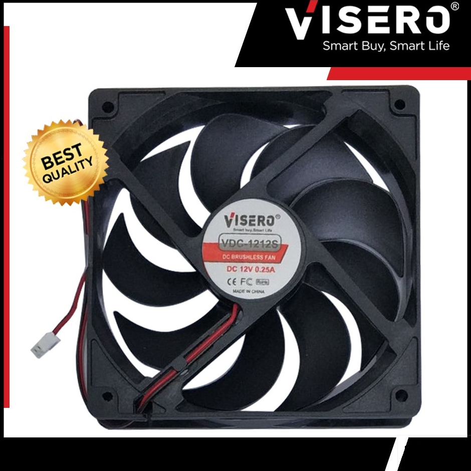 Best Kipas Fan DC 12V 12x12 plus Socket VISERO VDC-1212S Heatsink