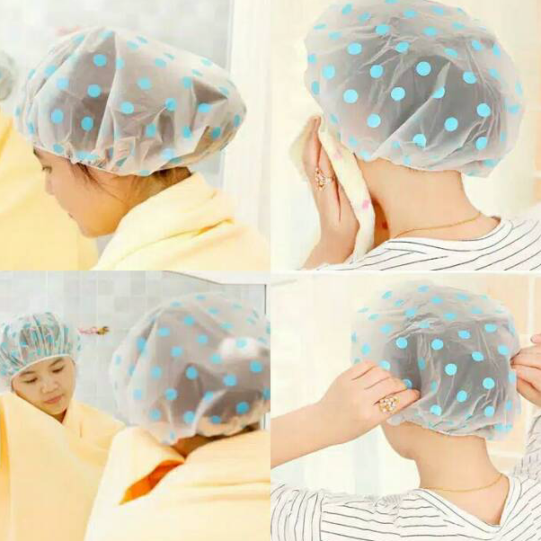 Terlaris ST-404 Shower Cap Topi Penutup Rambut Mandi Masak Agar Tidak Basah