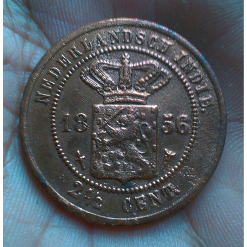 Koin 21/2 Cent Nederland Indie 1856 OK