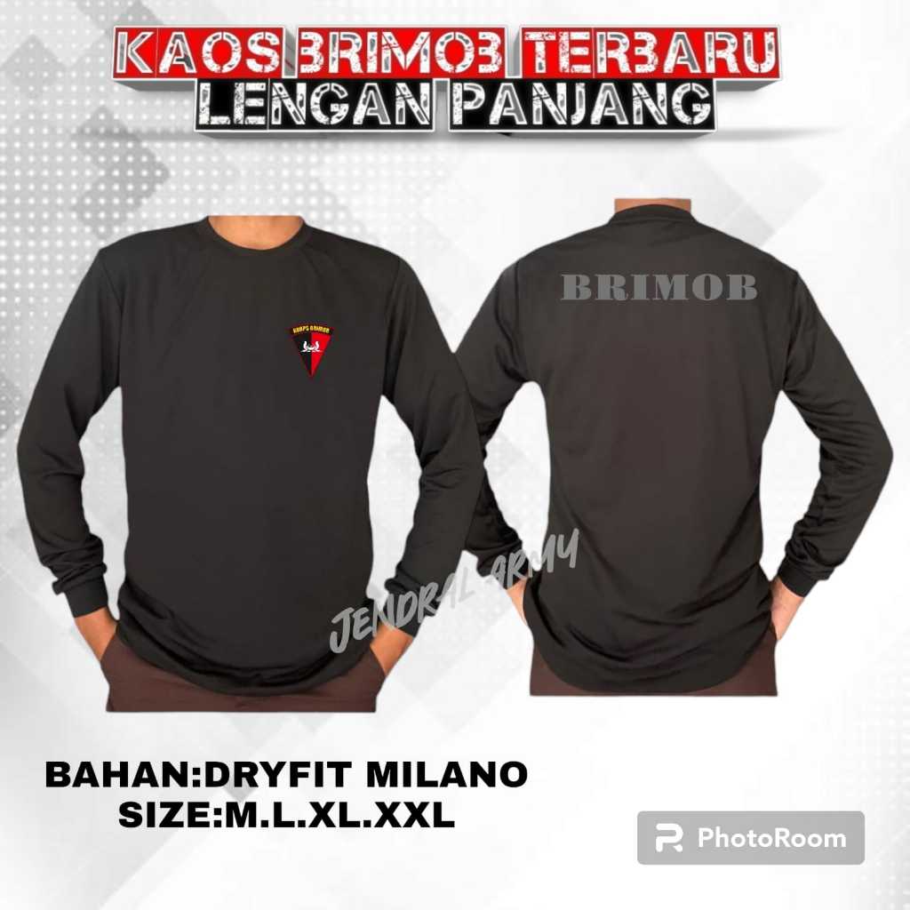 Kaos olah Raga BRIMOB Baju BRIMOB Kaos Jersey BRIMOB Lengan Panjang Bahan DRYFIT MILANO