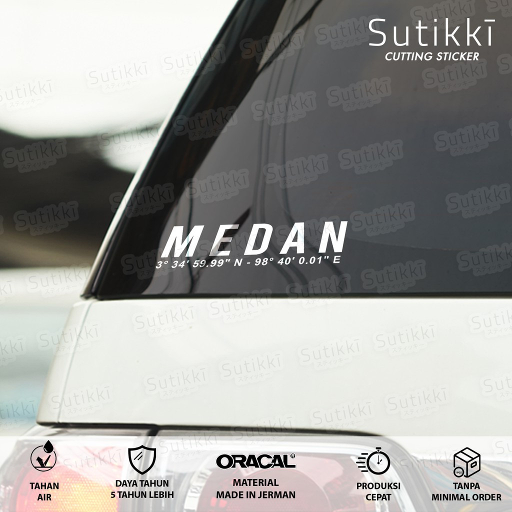 1156 Cutting Sticker Medan Sumatera Utara Kordinat Stiker Batak Vinyl Mobil Motor - Seri NKRI