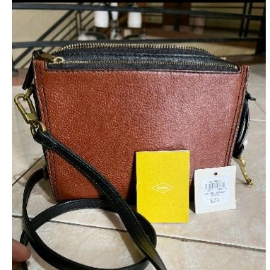 tas Fossil champbell chambell preloved PL second bekas fosil brown black coklat hitam