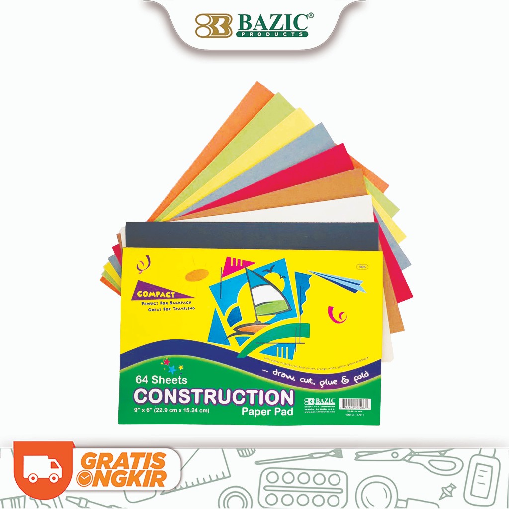 

Bazic Construction Paper Pad Mini Size - Kertas Warna