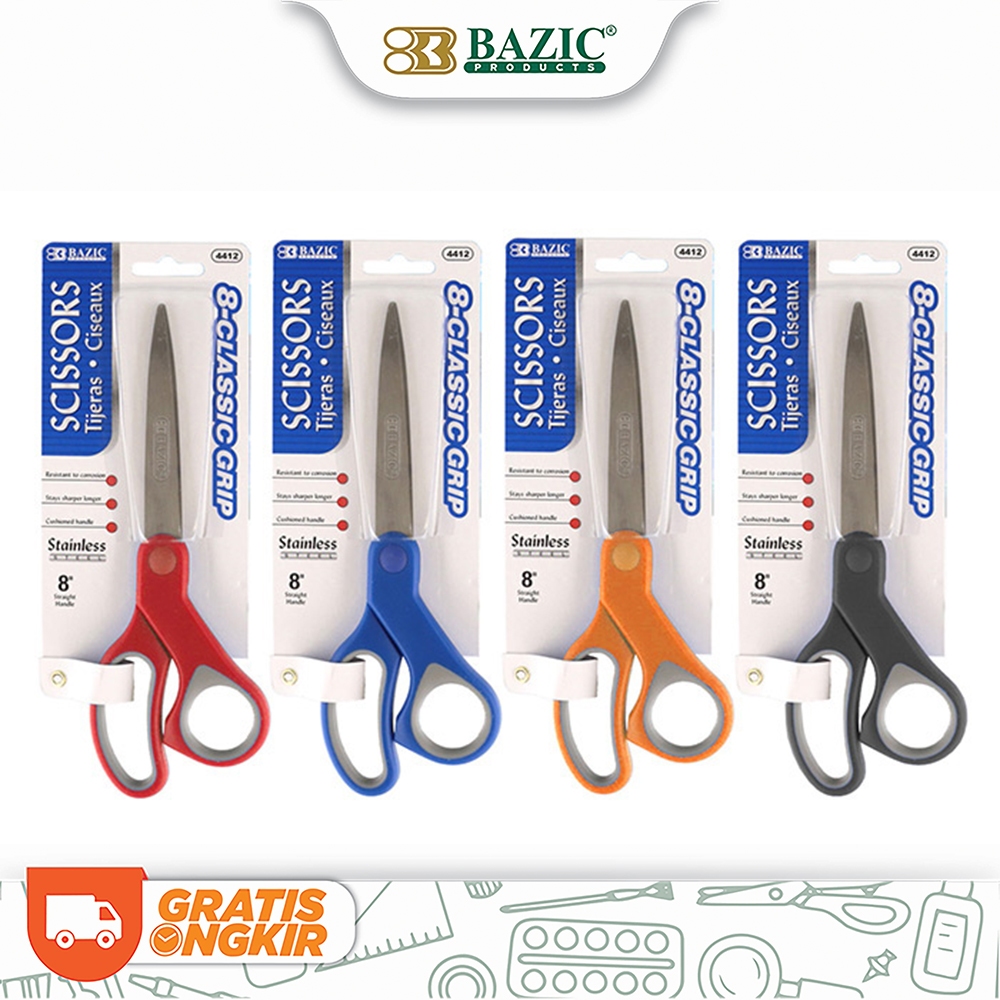 

Gunting Kertas / Office Scissors Bazic 8-Classic 8 inch Stainless Steel Soft Grip