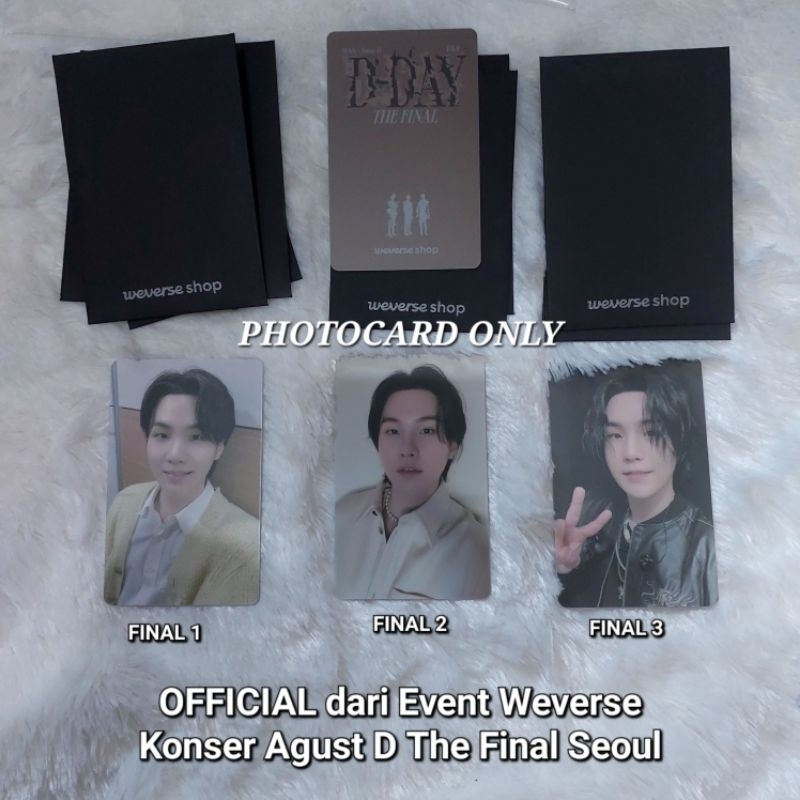 READY OFFICIAL PHOTOCARD AGUST D KONSER THE FINAL SEOUL agustd suga yoongi bts d-day concert d day l