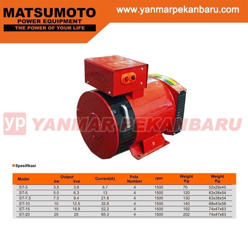 Alternator / Dinamo Listrik 1 / Satu Phase MATSUMOTO