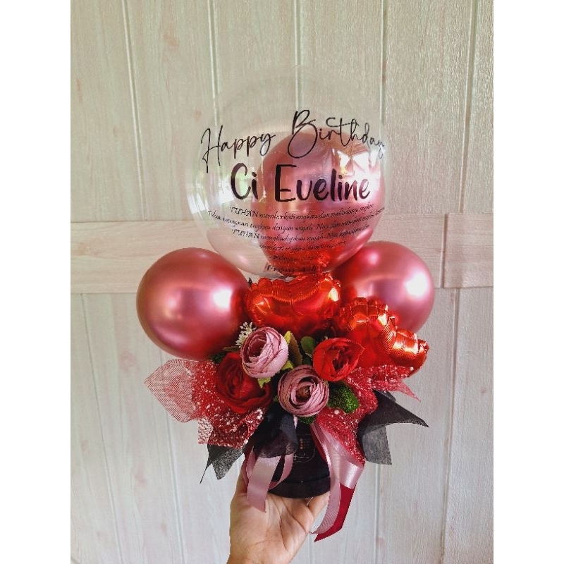 Buket Balon Mini Cherly/buket balon semarang/buket balon murah semarang/uly craft