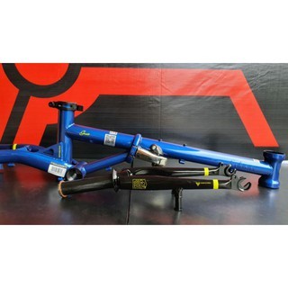 Frame fork FNHON Gust 16 biru saphire blue sapphire sepeda lipat V brake Tanpa Handlepost