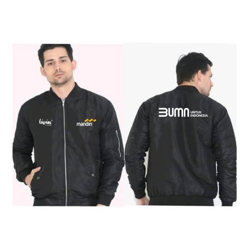 JAKET Bomber Logo Livin Mandiri waterproof